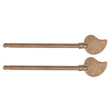 2 Pcs Door Latch Locking Pin 11cm Leaf Shape Retro Style Brass Cabinet Key Latch Bolt Locking Pin