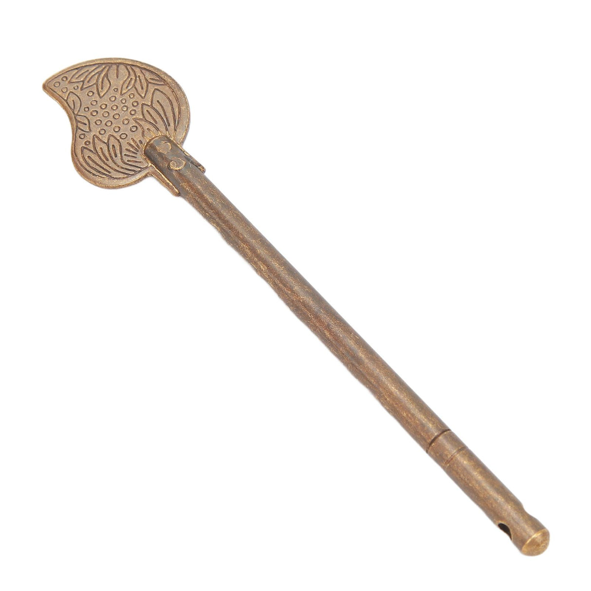 2 Pcs Door Latch Locking Pin 11cm Leaf Shape Retro Style Brass Cabinet Key Latch Bolt Locking Pin