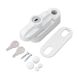 External Window Lock Catch Aluminum Alloy Anti Theft Flat Window Buckle Lock for Single Double Windows White