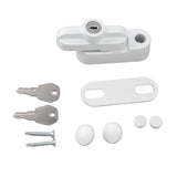 External Window Lock Catch Aluminum Alloy Anti Theft Flat Window Buckle Lock for Single Double Windows White - Side View