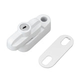 External Window Lock Catch Aluminum Alloy Anti Theft Flat Window Buckle Lock for Single Double Windows White