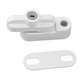 External Window Lock Catch Aluminum Alloy Anti Theft Flat Window Buckle Lock for Single Double Windows White - Rear View