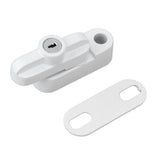 External Window Lock Catch Aluminum Alloy Anti Theft Flat Window Buckle Lock for Single Double Windows White - Close-Up Angle