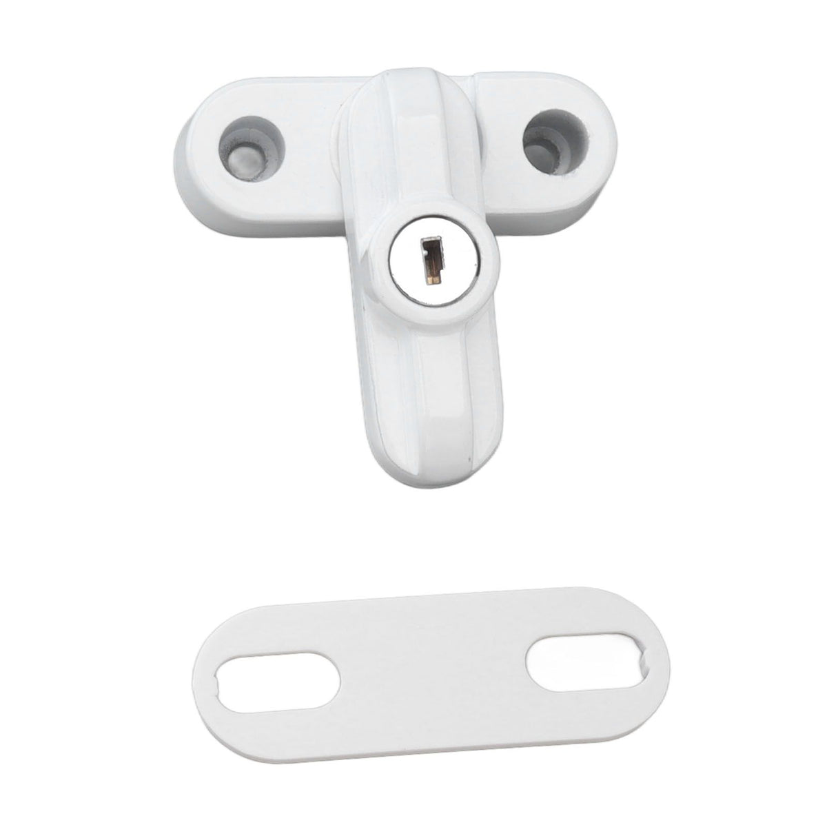 External Window Lock Catch Aluminum Alloy Anti Theft Flat Window Buckle Lock for Single Double Windows White