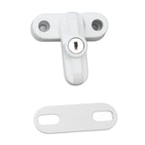 External Window Lock Catch Aluminum Alloy Anti Theft Flat Window Buckle Lock for Single Double Windows White