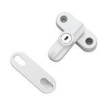 External Window Lock Catch Aluminum Alloy Anti Theft Flat Window Buckle Lock for Single Double Windows White - Extra Image