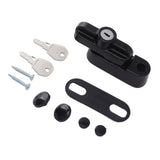 External Window Lock Catch Aluminum Alloy Anti Theft Flat Window Buckle Lock for Single Double Windows Black