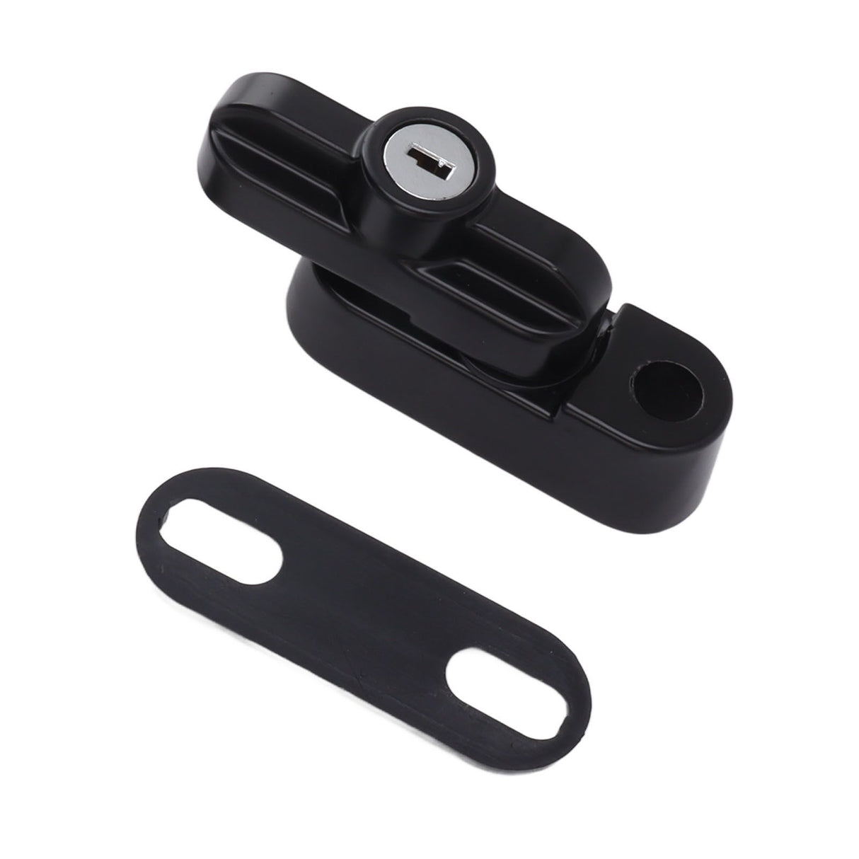 External Window Lock Catch Aluminum Alloy Anti Theft Flat Window Buckle Lock for Single Double Windows Black