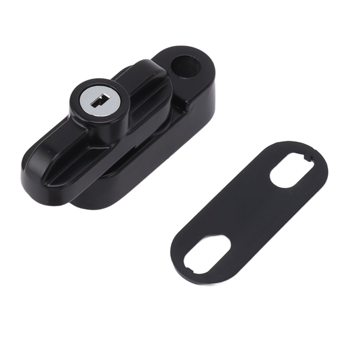 External Window Lock Catch Aluminum Alloy Anti Theft Flat Window Buckle Lock for Single Double Windows Black