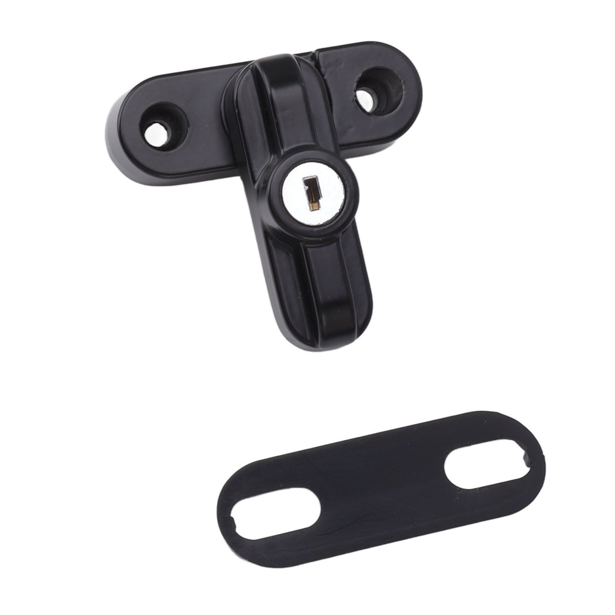 External Window Lock Catch Aluminum Alloy Anti Theft Flat Window Buckle Lock for Single Double Windows Black