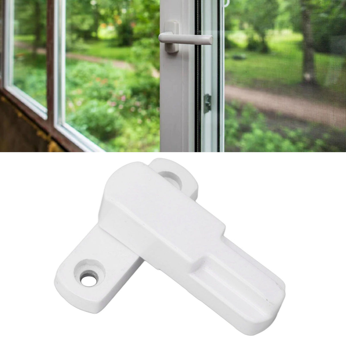 Window Latch Sash Lock Aluminum Alloy Anti Theft T Type Universal Child Proof Safety Lock for Home Security White