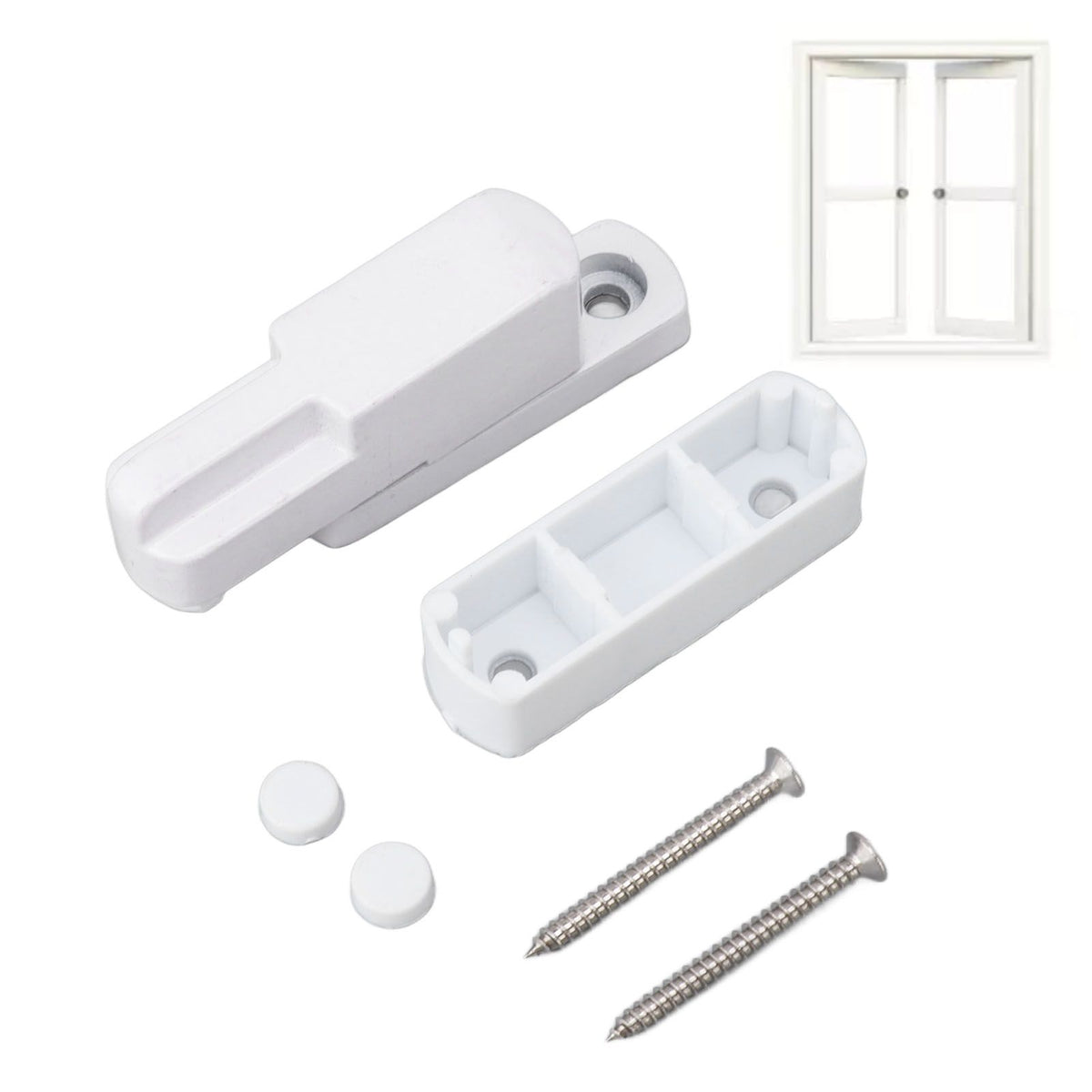 Window Sash Lock Aluminum Alloy T Type Sliding Window Latch Child Proof Safety Lock for Home Security White