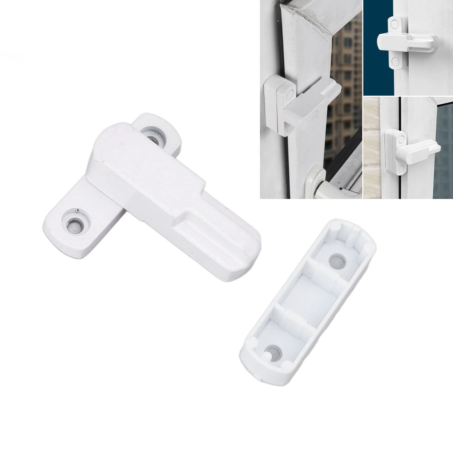 Window Sash Lock Aluminum Alloy T Type Sliding Window Latch Child Proof Safety Lock for Home Security White