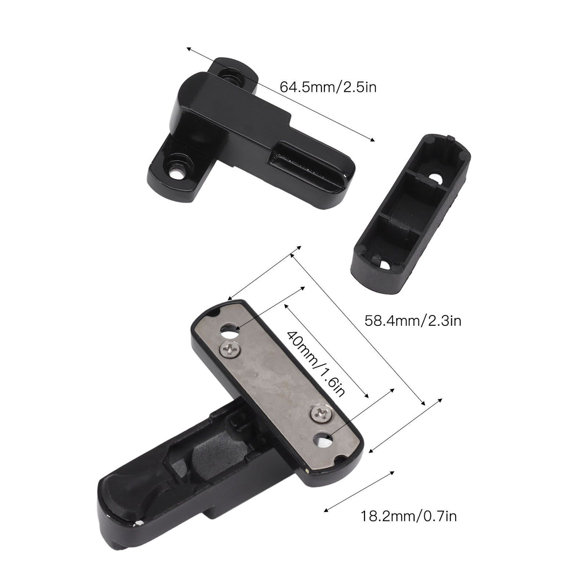 Window Sash Lock Aluminum Alloy T Type Sliding Window Latch Child Proof Safety Lock for Home Security Black