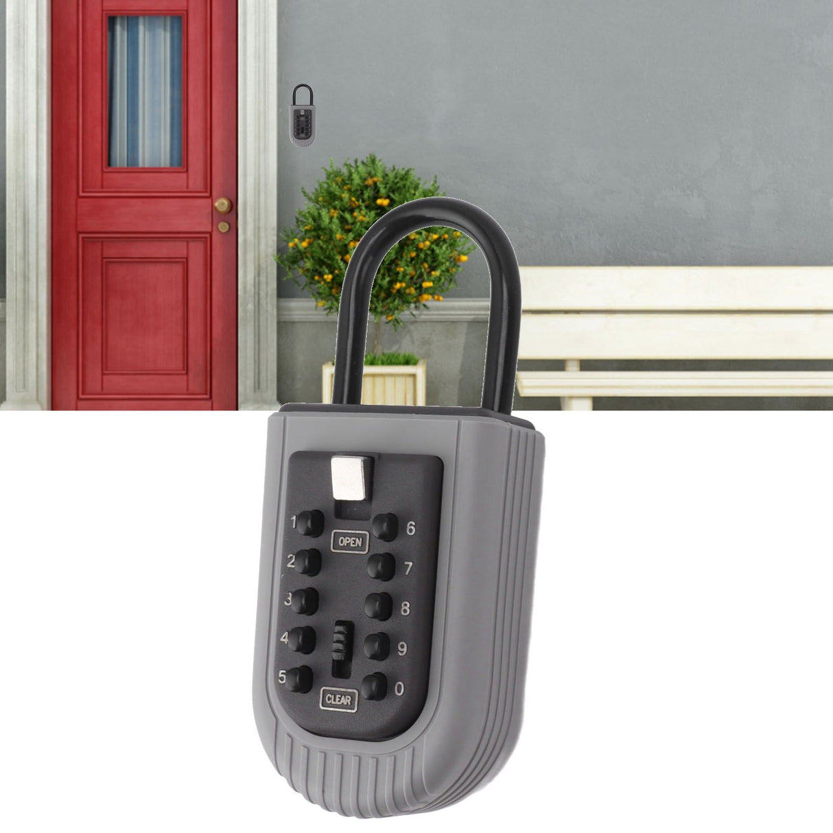 Key Lock Box Code Access Weather Resistant Wall Mount Safety Lock Box Key Lockbox with Hook for Home Car