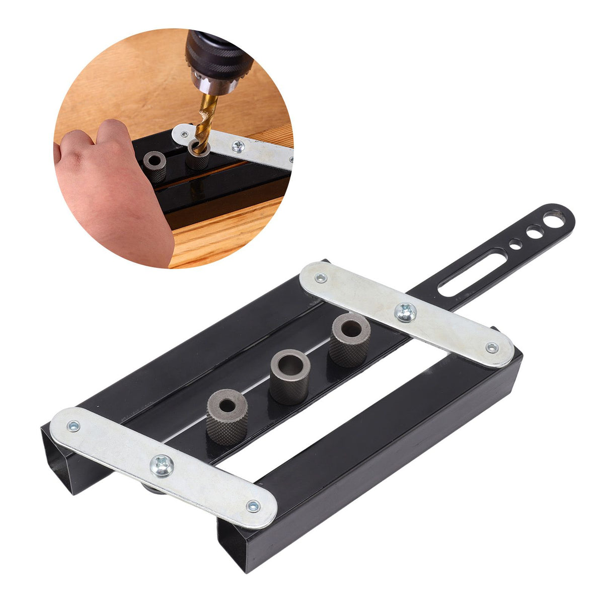 Hole Punch Locator Self Centering Doweling Jig Adjustable Drilling Guide Template DIY Woodworking Tool Kit