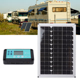 100W 18V Solar Panel Battery Charger Kit Monocrystalline Silicon Solar Panel with Dual USB Controller for Car RV Marine Boat