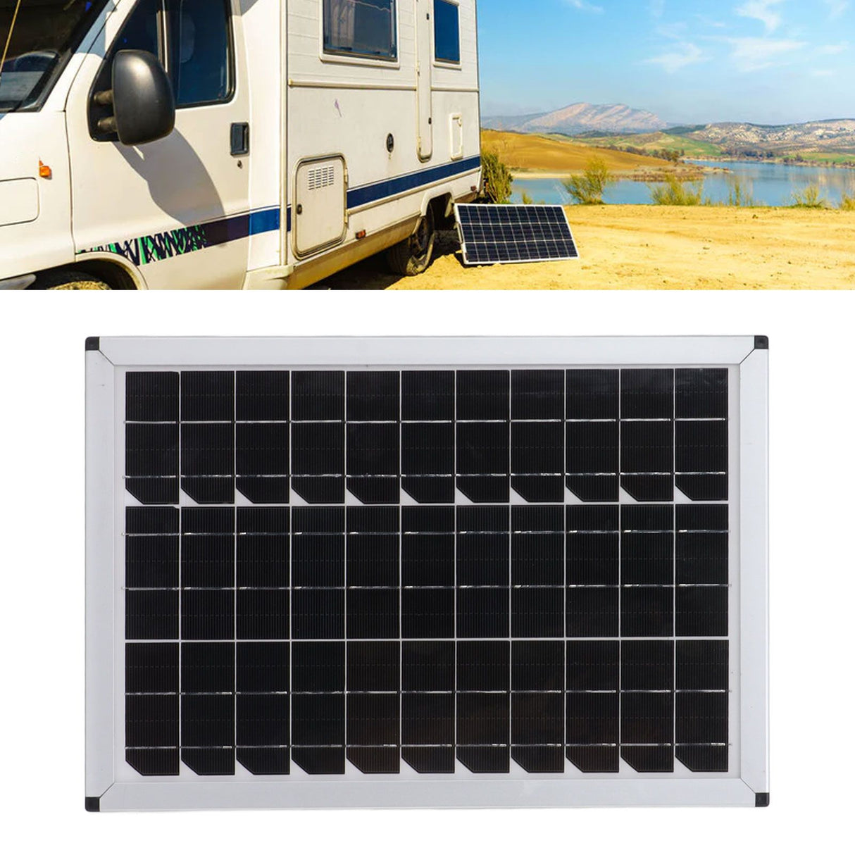 100W 18V Portable Solar Panel Kit 100 Watt 18 Volt Monocrystalline Portable Solar Panel for Automobiles Ships Airplanes Outdoor Agriculture Planting Tourism