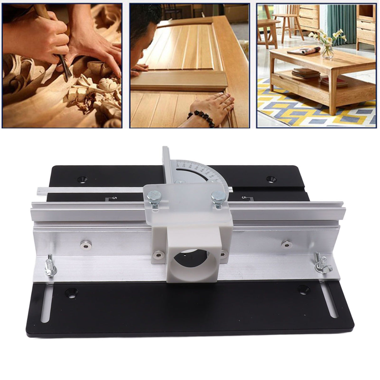 Router Table Insert Board Aluminum Alloy Steel Height Adjustable Milling Trimming Machine Insert Plate
