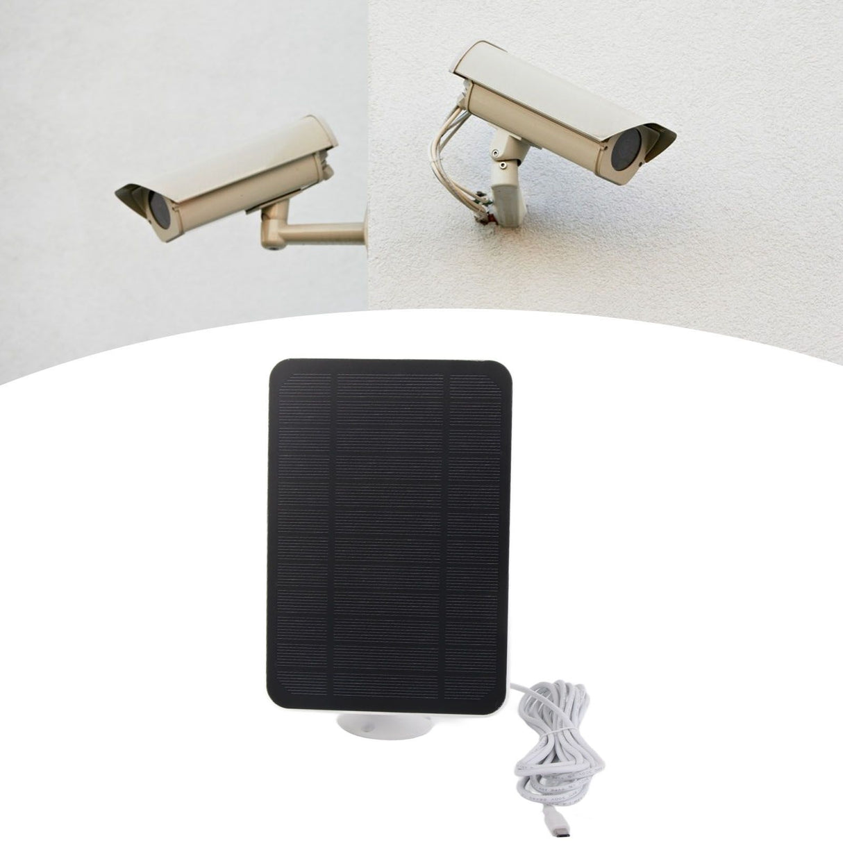 4W 5V Solar Panel for Arlo for Ring for Blink Security Camera IP65 Waterproof Solar Charger with 360 Degree Adjustable Bracket White