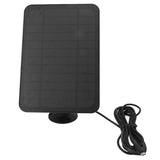 4W 5V Solar Panel for Arlo for Ring for Blink Security Camera IP65 Waterproof Solar Charger with 360 Degree Adjustable Bracket Black - Front View