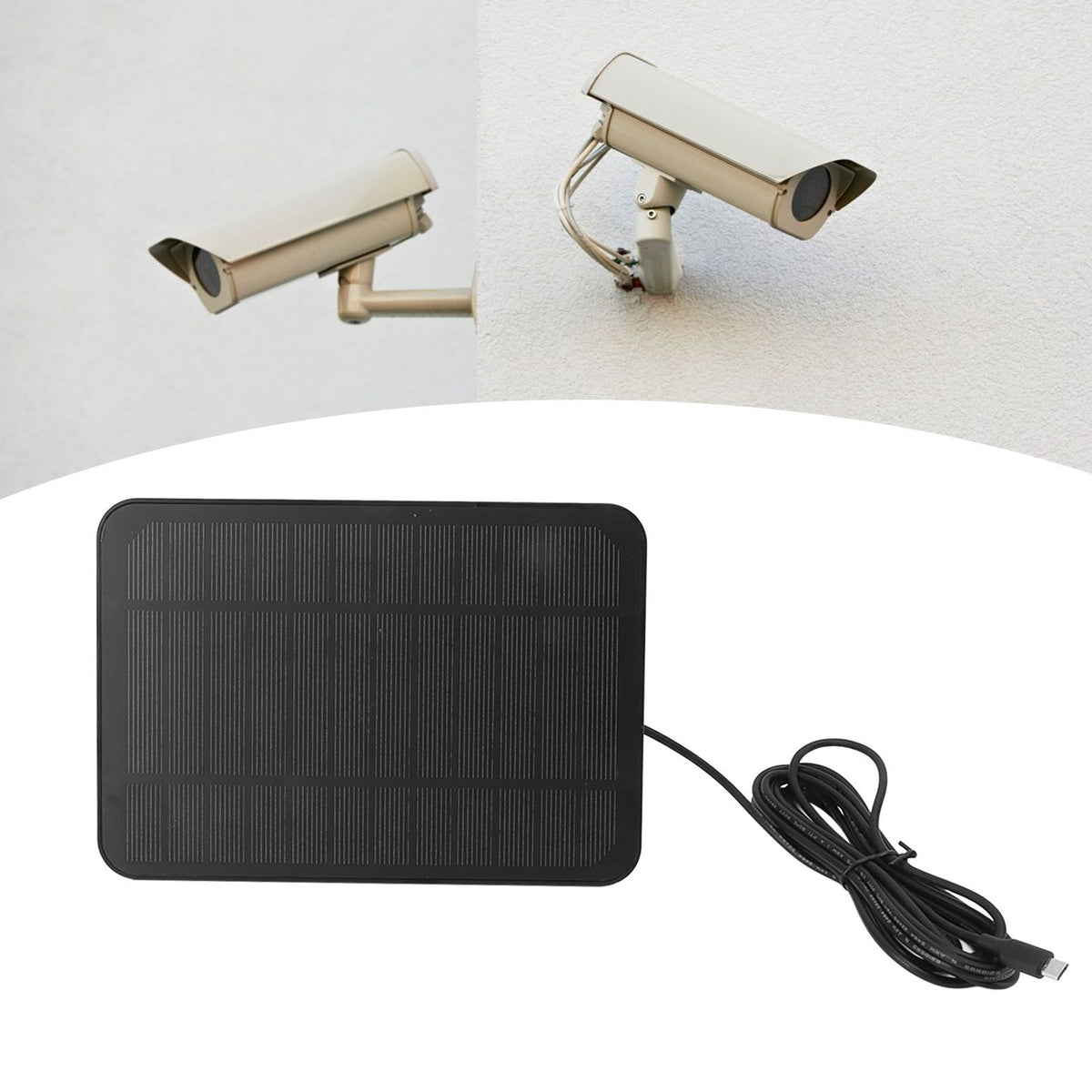 4W 5V Solar Panel for Arlo for Ring for Blink Security Camera IP65 Waterproof Solar Charger with 360 Degree Adjustable Bracket Black