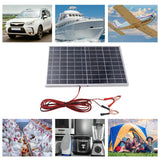 Solar Panel 15W 18V High Efficiency Polycrystalline Solar Panel Kit with Clip for Car RV Marine Charging