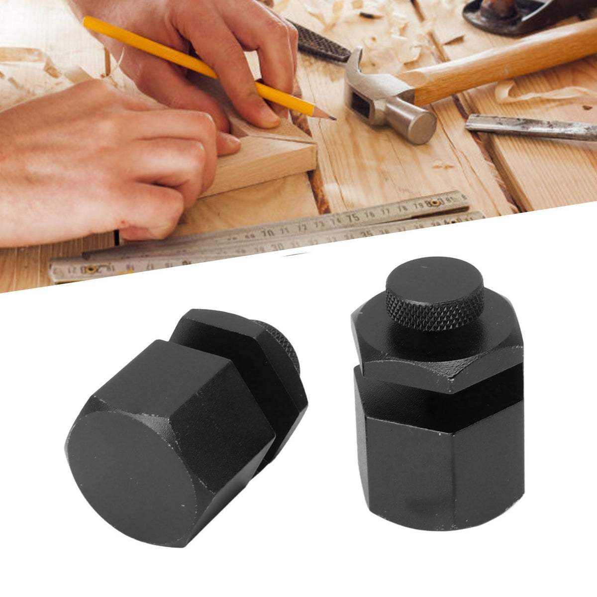 2PCS Stair Guages Knobs Aluminium Alloy Stair Stringer Layout Tool for Framing Square Carpentry Rafter Black