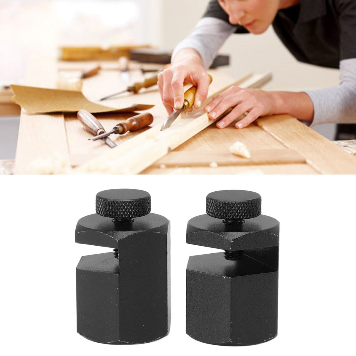 2PCS Stair Guages Knobs Aluminium Alloy Stair Stringer Layout Tool for Framing Square Carpentry Rafter Black