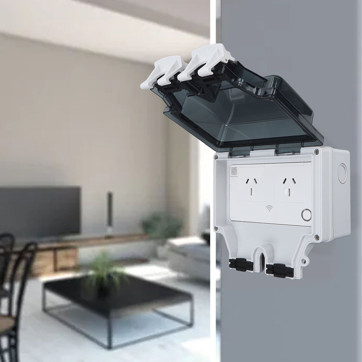 WiFi Intelligent Socket Type 86 IP66 Outdoor Waterproof Wifi Smart Power Outlets APP Control 15A AU Plug 110‑250V SNW 2AU