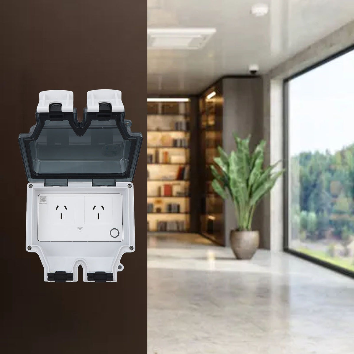 WiFi Intelligent Socket Type 86 IP66 Outdoor Waterproof Wifi Smart Power Outlets APP Control 15A AU Plug 110‑250V SNW 2AU