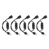 5PCS ON Off Switch Male to Female Cable 2 Pin PVC USB Extension Cable with B utton for Driving Recorder LED Lights Black - Close-Up Angle