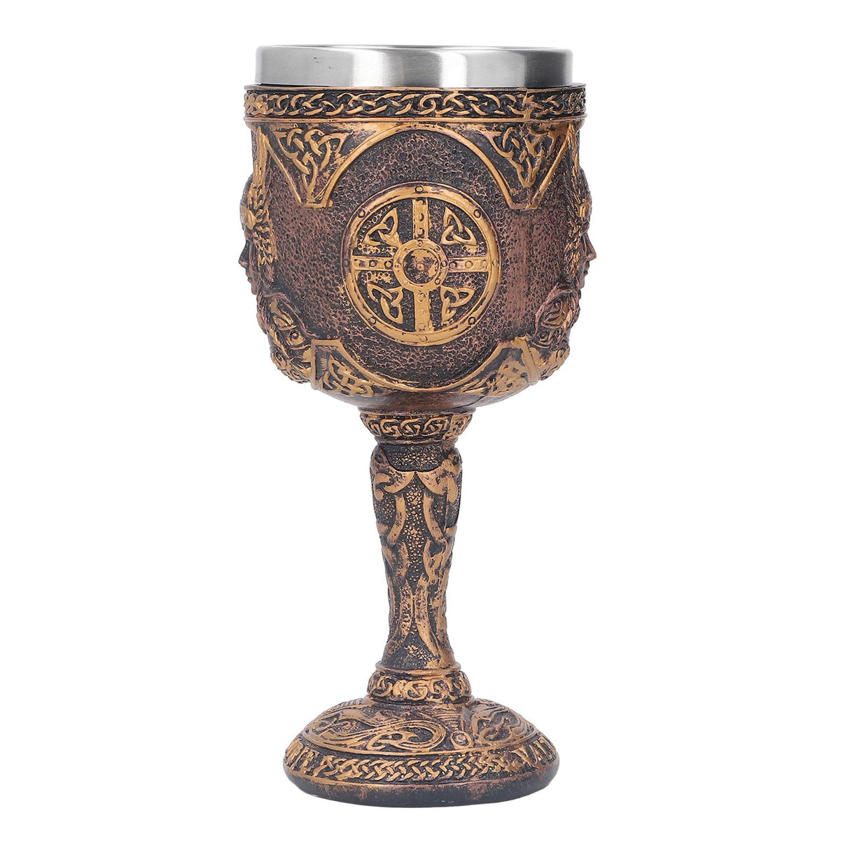 Nordic Wine Goblet Resin Shell Stainless Steel Unique Retro Beer Cup for Cocktails Whisky Red Wine