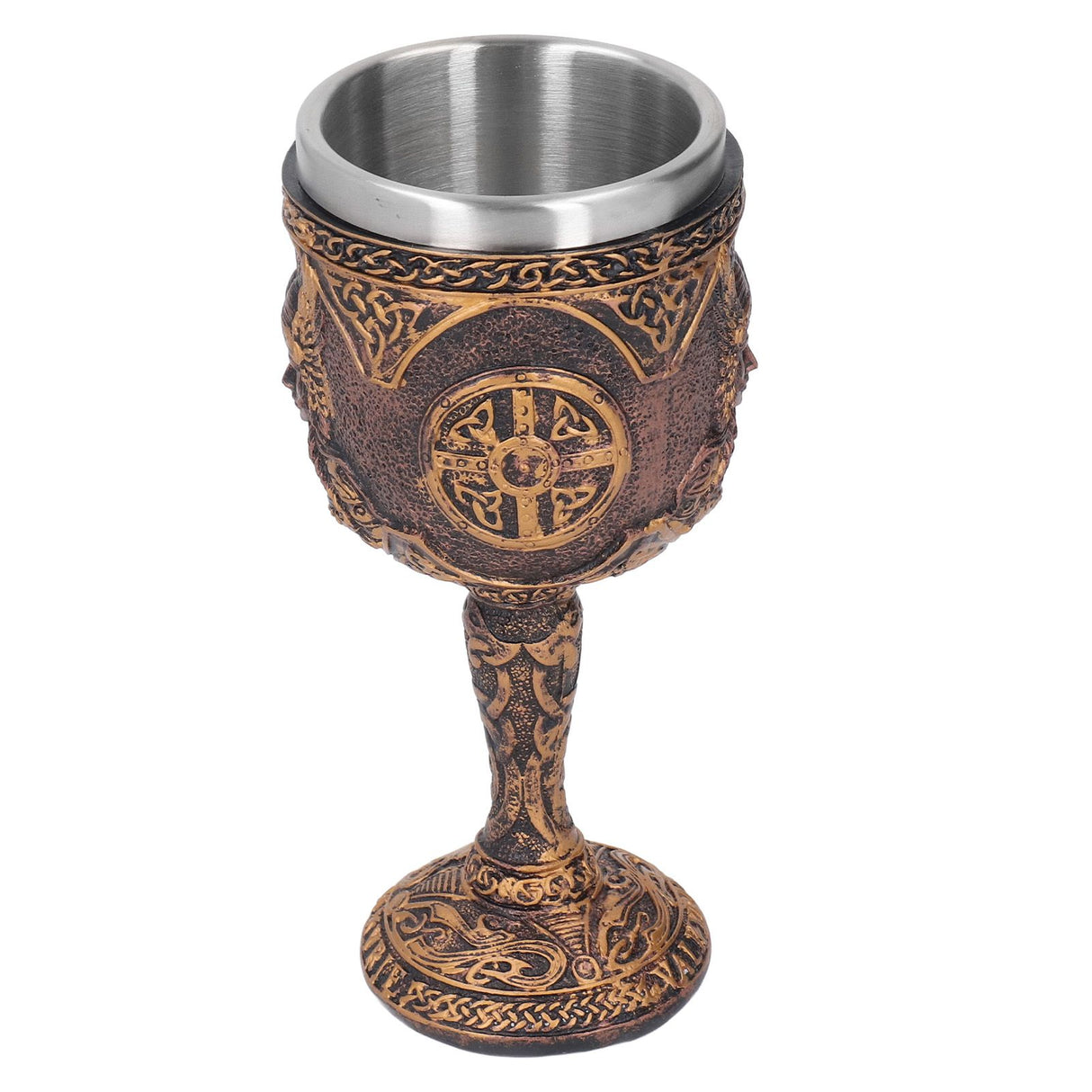 Nordic Wine Goblet Resin Shell Stainless Steel Unique Retro Beer Cup for Cocktails Whisky Red Wine