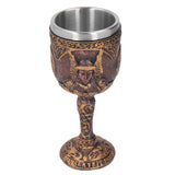 Nordic Wine Goblet Resin Shell Stainless Steel Unique Retro Beer Cup for Cocktails Whisky Red Wine - Top-Down View