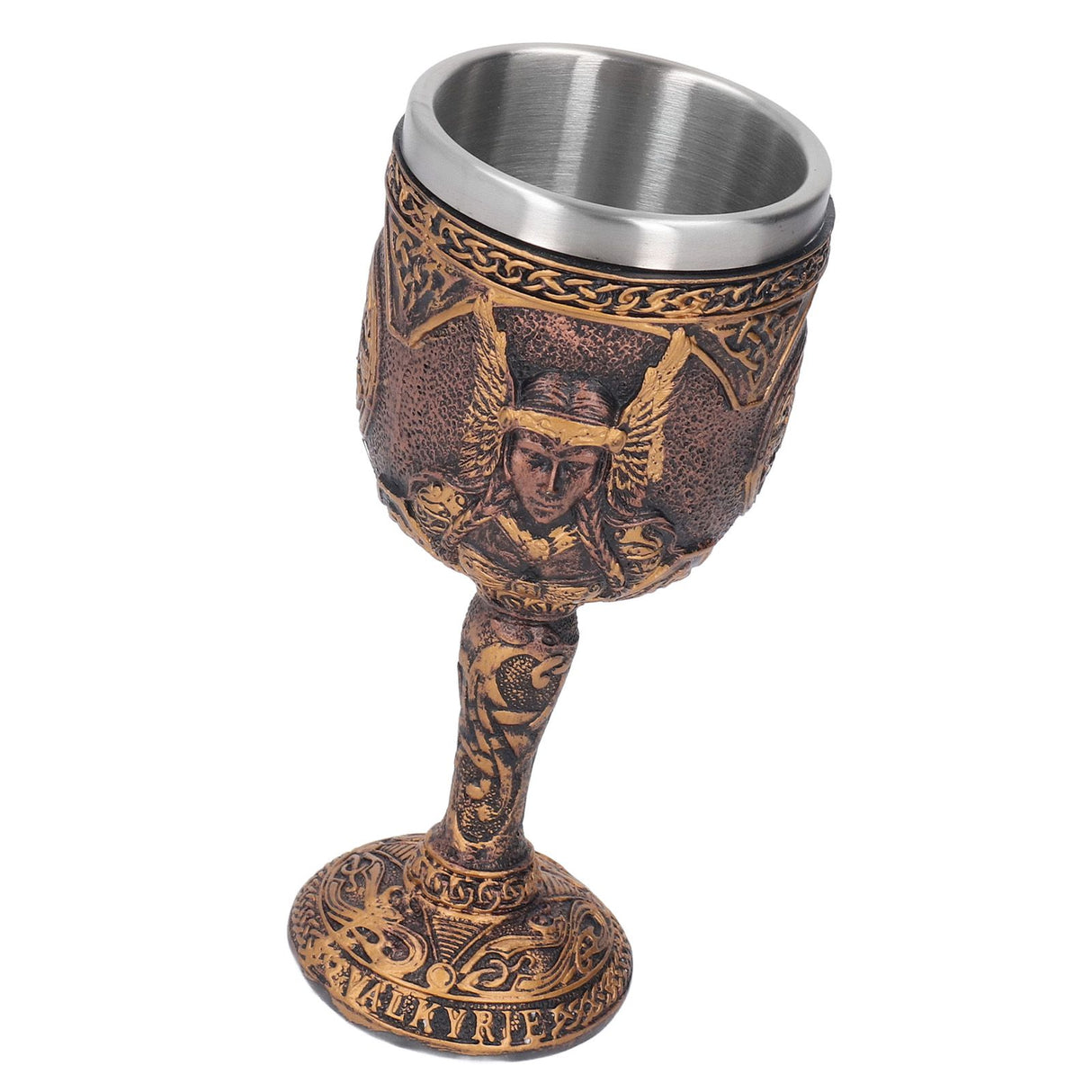 Nordic Wine Goblet Resin Shell Stainless Steel Unique Retro Beer Cup for Cocktails Whisky Red Wine