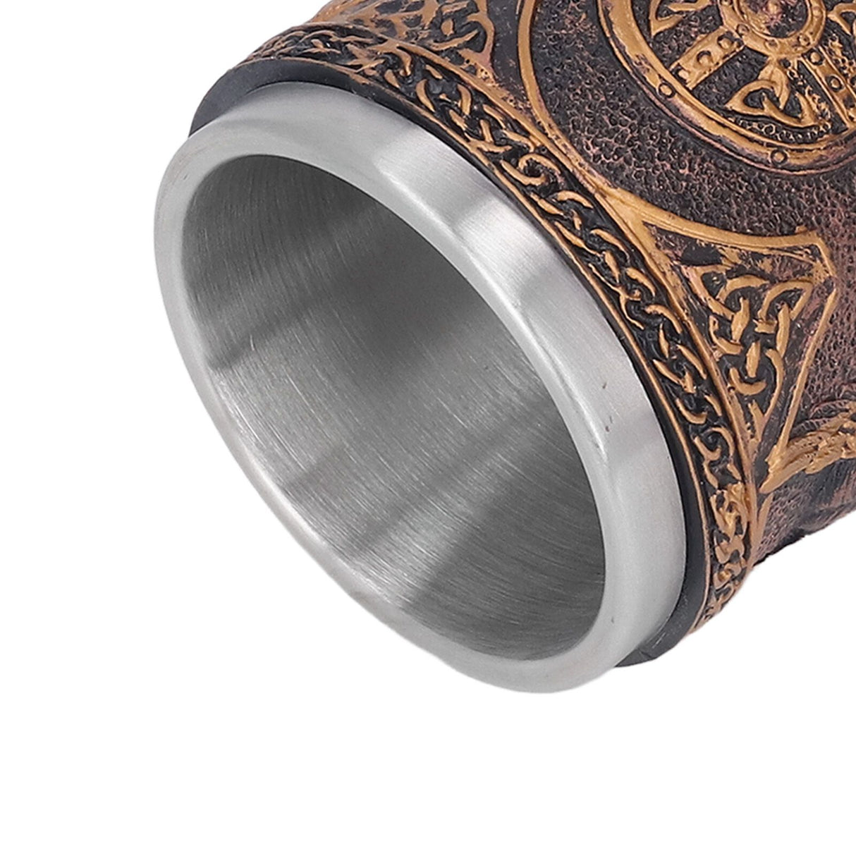 Nordic Wine Goblet Resin Shell Stainless Steel Unique Retro Beer Cup for Cocktails Whisky Red Wine