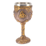 Nordic Viking Goblet Retro Resin Stainless Steel Beer Cup for Cocktails Whisky Red Wine - Front View