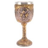 Nordic Viking Goblet Retro Resin Stainless Steel Beer Cup for Cocktails Whisky Red Wine