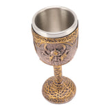 Nordic Viking Goblet Retro Resin Stainless Steel Beer Cup for Cocktails Whisky Red Wine - 45-Degree Angle