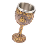 Nordic Viking Goblet Retro Resin Stainless Steel Beer Cup for Cocktails Whisky Red Wine - Low Angle