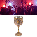 Nordic Viking Goblet Retro Resin Stainless Steel Beer Cup for Cocktails Whisky Red Wine