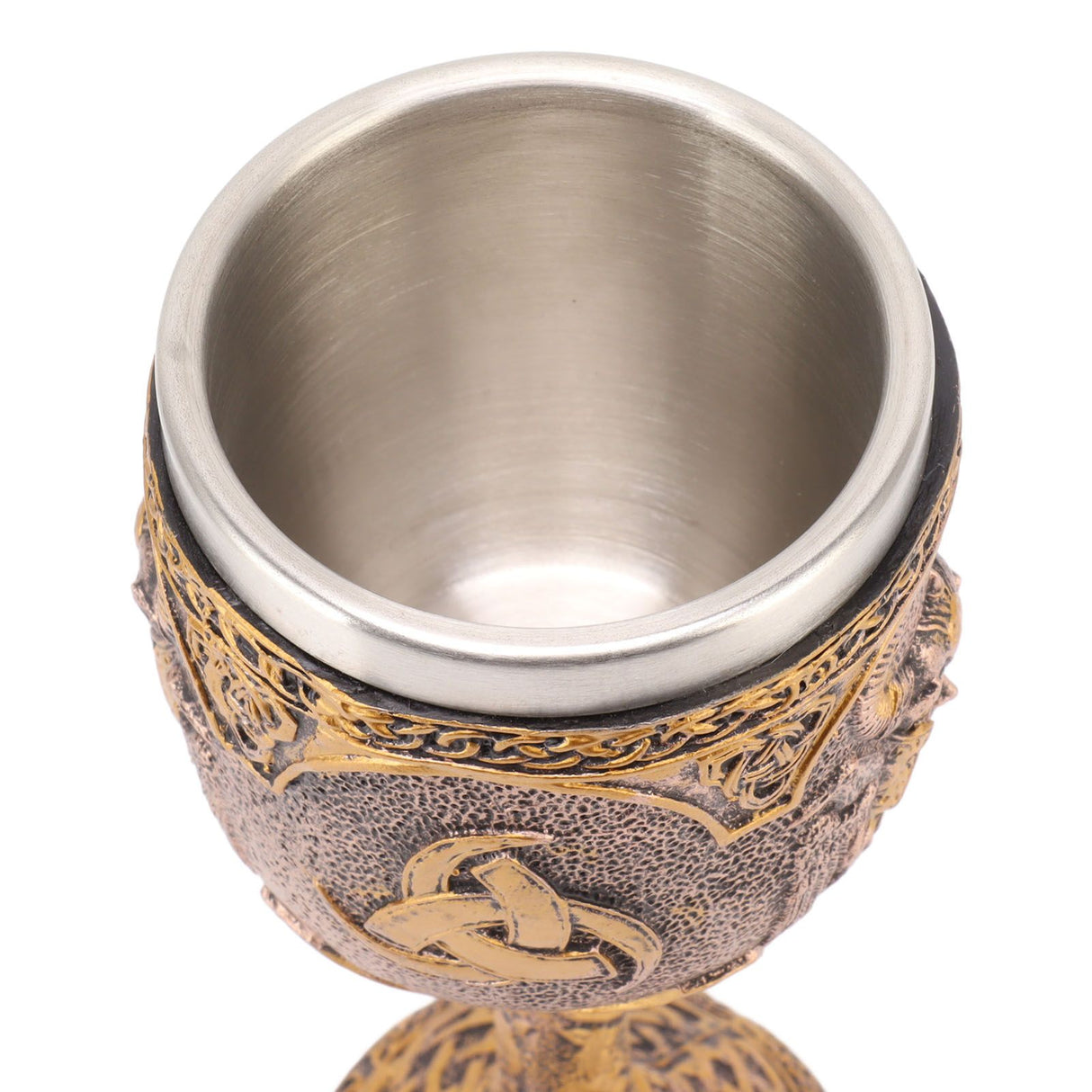 Nordic Viking Goblet Retro Resin Stainless Steel Beer Cup for Cocktails Whisky Red Wine