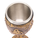Nordic Viking Goblet Retro Resin Stainless Steel Beer Cup for Cocktails Whisky Red Wine