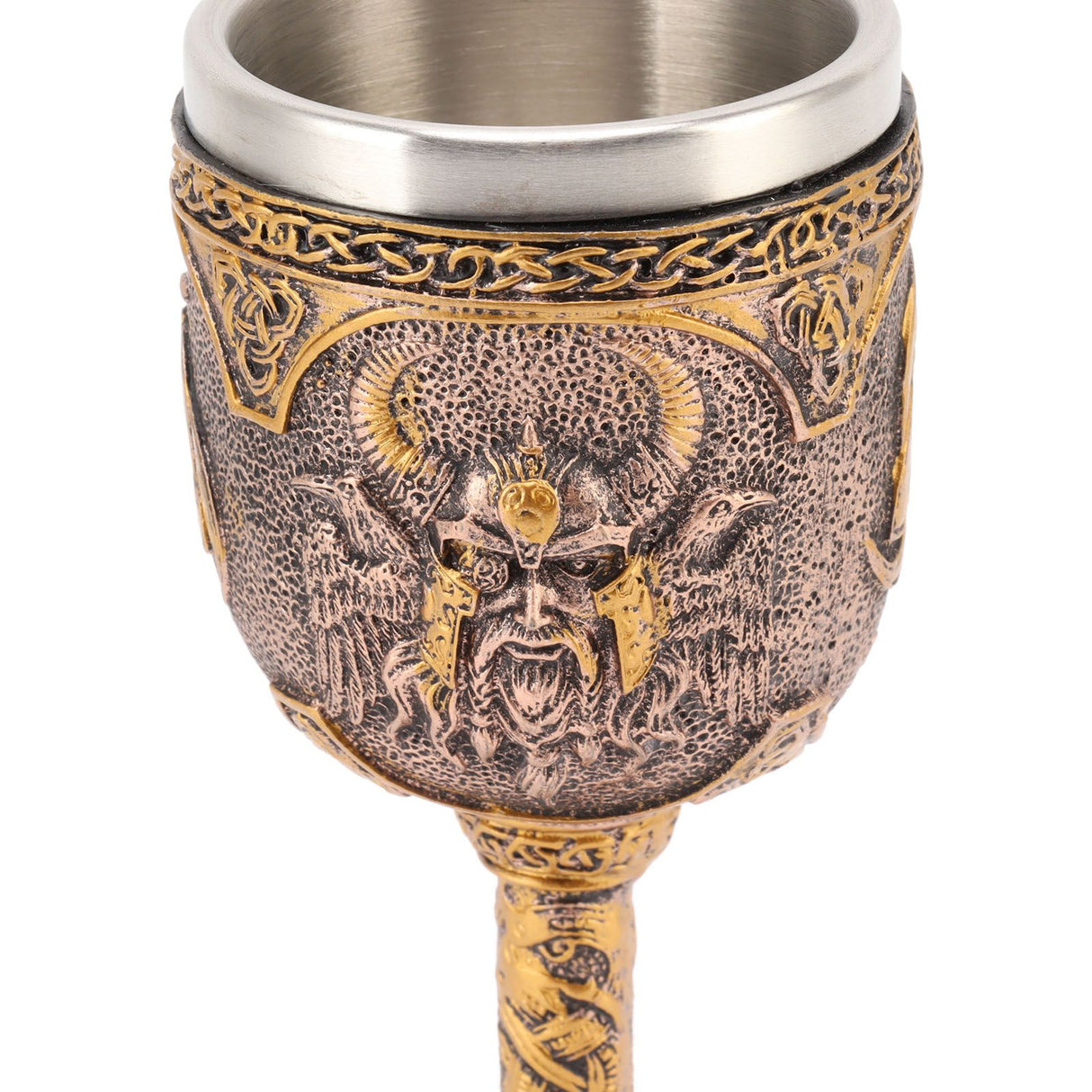 Nordic Viking Goblet Retro Resin Stainless Steel Beer Cup for Cocktails Whisky Red Wine