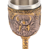 Nordic Viking Goblet Retro Resin Stainless Steel Beer Cup for Cocktails Whisky Red Wine