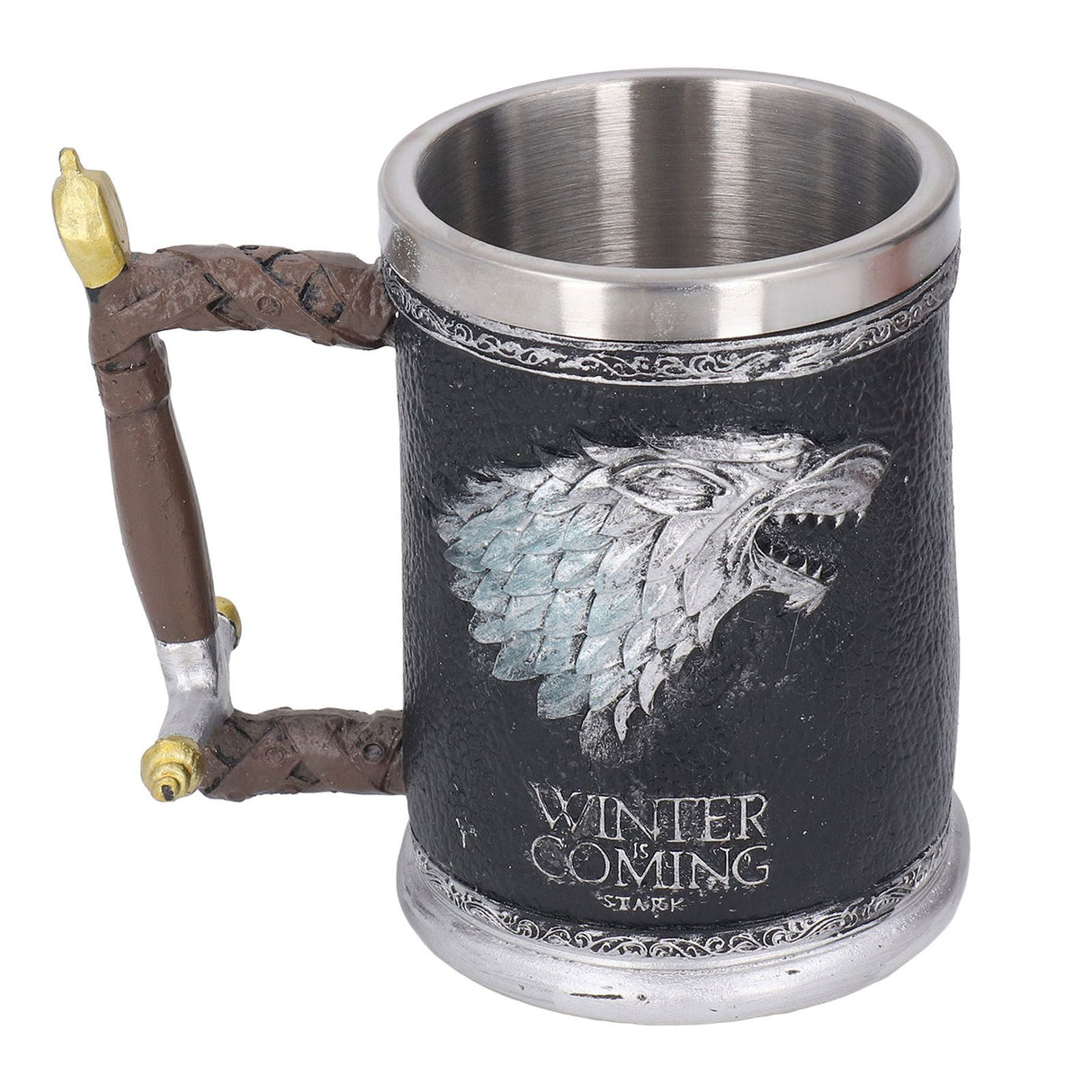 Stainless Steel Liner Mug Resin Decorative Hand Painted Beer Cup for Home Bar KTV Restaurant Large