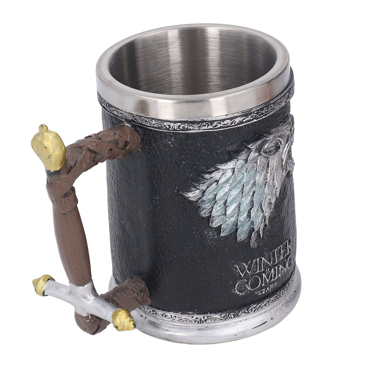 Stainless Steel Liner Mug Resin Decorative Hand Painted Beer Cup for Home Bar KTV Restaurant Large