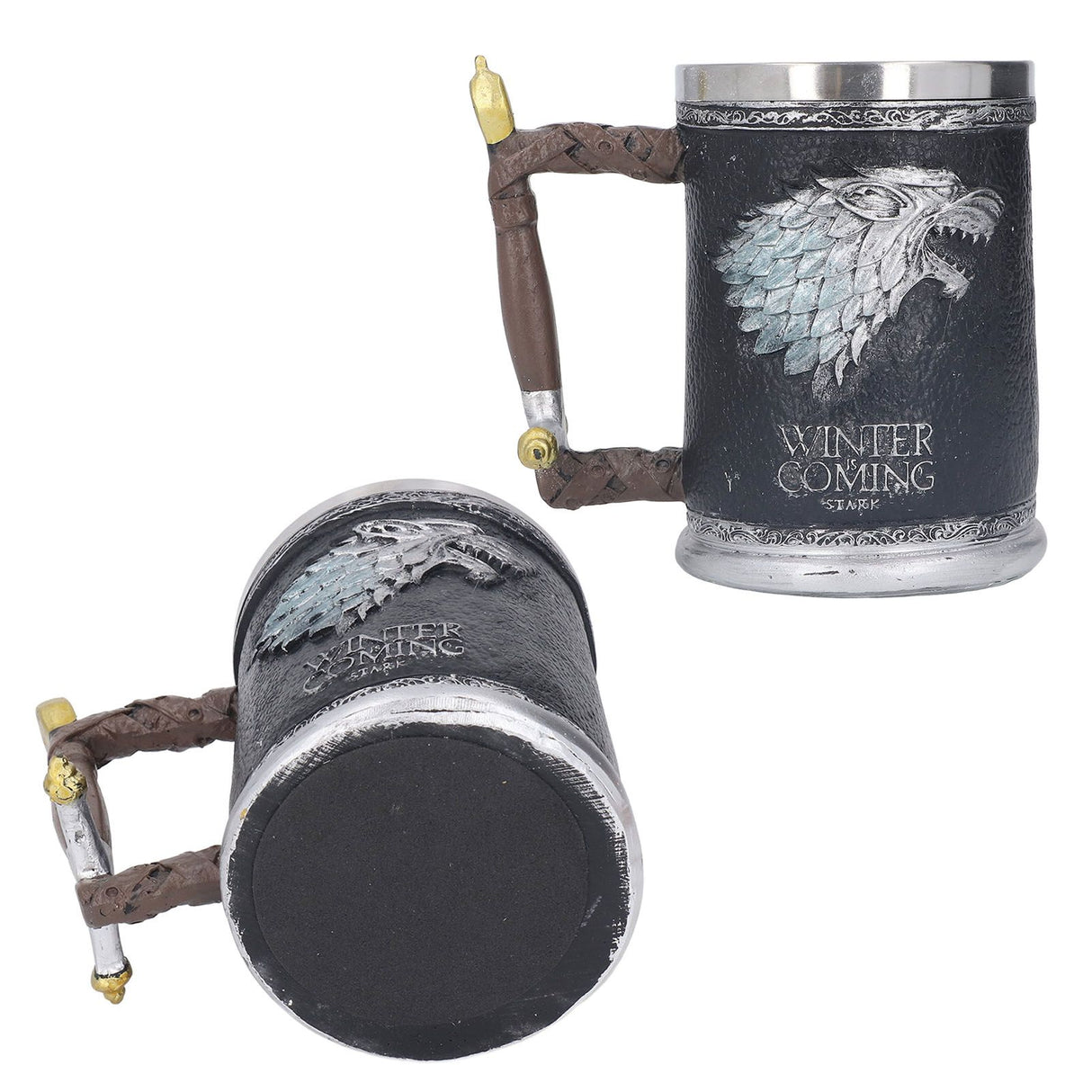 Stainless Steel Liner Mug Resin Decorative Hand Painted Beer Cup for Home Bar KTV Restaurant Large