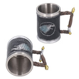 Stainless Steel Liner Mug Resin Decorative Hand Painted Beer Cup for Home Bar KTV Restaurant Large